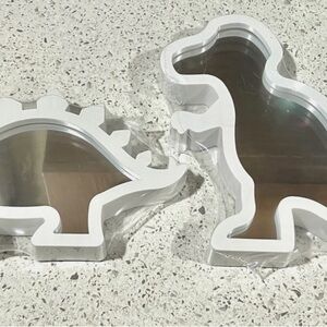 White Dinosaur-Shaped Mirrors